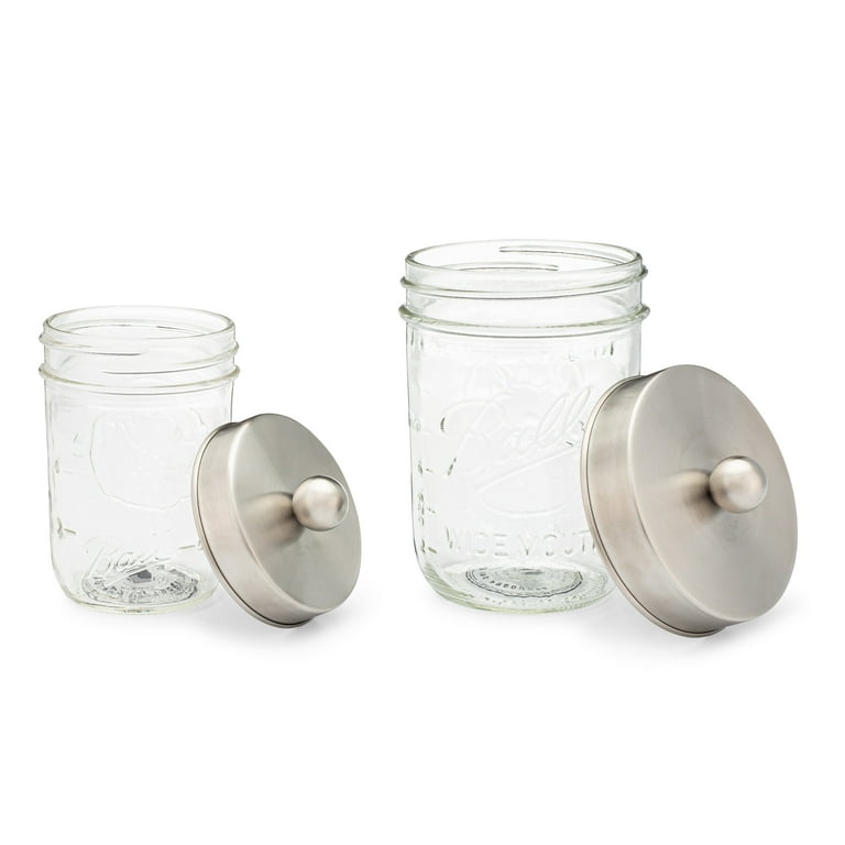 Whiteboard Mason Jars With Silver Lids For Kitchen Storage