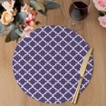 thumbnail image 3 of Purple Moroccon Round 13 Inch Placemats Set of 6, Country Chic Ethnic Minimalist Motifs HeatResistant Non Slip Place Mats for Dining Table, Wipeable Braided Kitchen Table Mats for Housewarming, 3 of 9