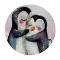 thumbnail image 4 of Orinice Penguins Hugging Round Table Cover Stain Resistant Washable Indoor Outdoor Tablecloth Kitchen Dining Wedding Parties Picnic Camping 100% Polyester Fiber 46-50, 4 of 8