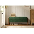 thumbnail image 4 of Modern Storage Benches with Walnut Wood Legs, 47'' Ottoman Bench with 20 Gallons Storage Space for Bedroom End of Bed, Fabric Upholstered Entryway Bench with Seating for Livingroom, Green, 4 of 7