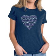LA Pop Art Womens Premium Blend Word Art T-shirt - XOXO Heart