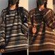 thumbnail image 3 of Sudadera suelta para mujer Sudaderas con capucha de otoño Manga larga a rayas vintage Tops casuales Abanopi Grande, 3 of 7