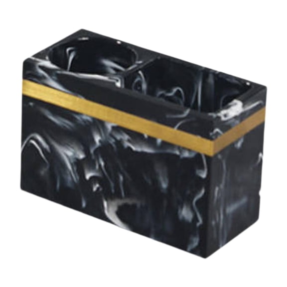 Toothbrush Stand Bathroom Accessories Organizer Marbled Grain Resin Construction for Family Vanity Countertop