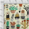 thumbnail image 2 of oneOone Polyester Spandex Light Yellow Fabric Cactus Craft Projects Decor Fabric Printed By The Yard 56 Inch Wide-GJ, 2 of 6