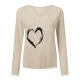 thumbnail image 4 of Camiseta de manga larga para mujer, informal, de talla grande, con cuello en V, estampado Poullver Fridja  fhghd2531, 4 of 9
