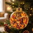 thumbnail image 4 of 2026 Christmas Home Party Decoration Fall Ornament Forest Wildlife In Glass Ball Hanging Ornament Pumpkin Maple Leaf Thanksgiving Christmas Tree Decor Christmas Celebration Party Supplies, 4 of 7