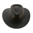 thumbnail image 3 of THUNDER Leather Cowboy Western Hat for Men and Women - XL - Brown, 3 of 9