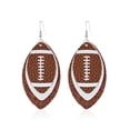 thumbnail image 3 of Colorful Layered Leather Dangle Earrings Set – 3 Pairs Glitter Football Jewelry for Sports Lovers, 3 of 3