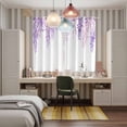 thumbnail image 5 of Spring Flowers Kitchen Curtains 63 Inch Length, Purple Lavender Floral Modern Pastoral Grommet Top Bedroom Living Room Curtains, Light Filtering Cafe Curtain Drapes 2 Panels Set 84''x63'', 5 of 9