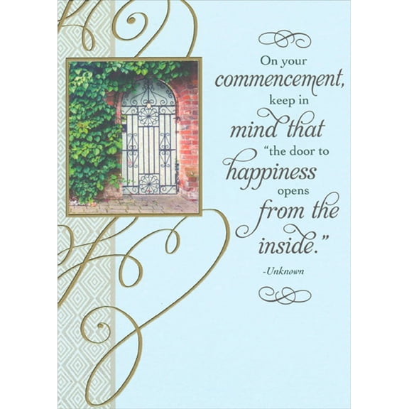 Designer Greetings Door to Happiness Opens from the Inside Commencement Graduation Congratulations Card