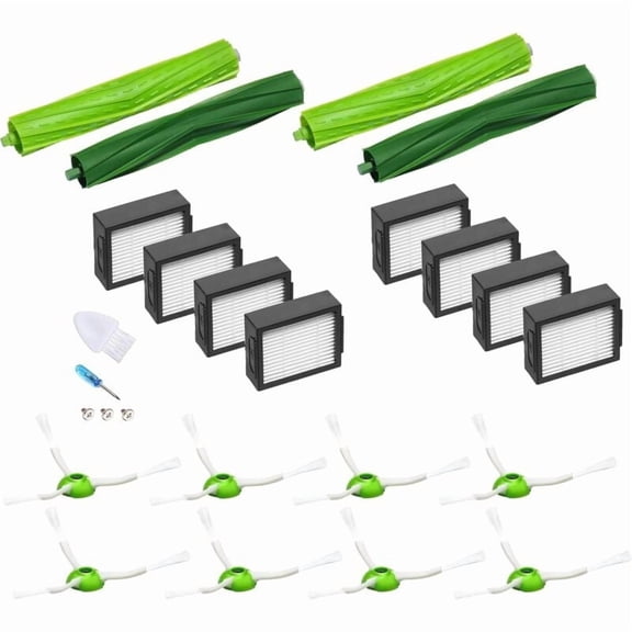 21 Replacement Irobot Roomba E5 E6 I6 I6 I3 I3 I4 I4 I7 I7 I8, 8 Filters 8 Side Brushes 4 Roller Brushes Vacuum Cleaner Spare Parts