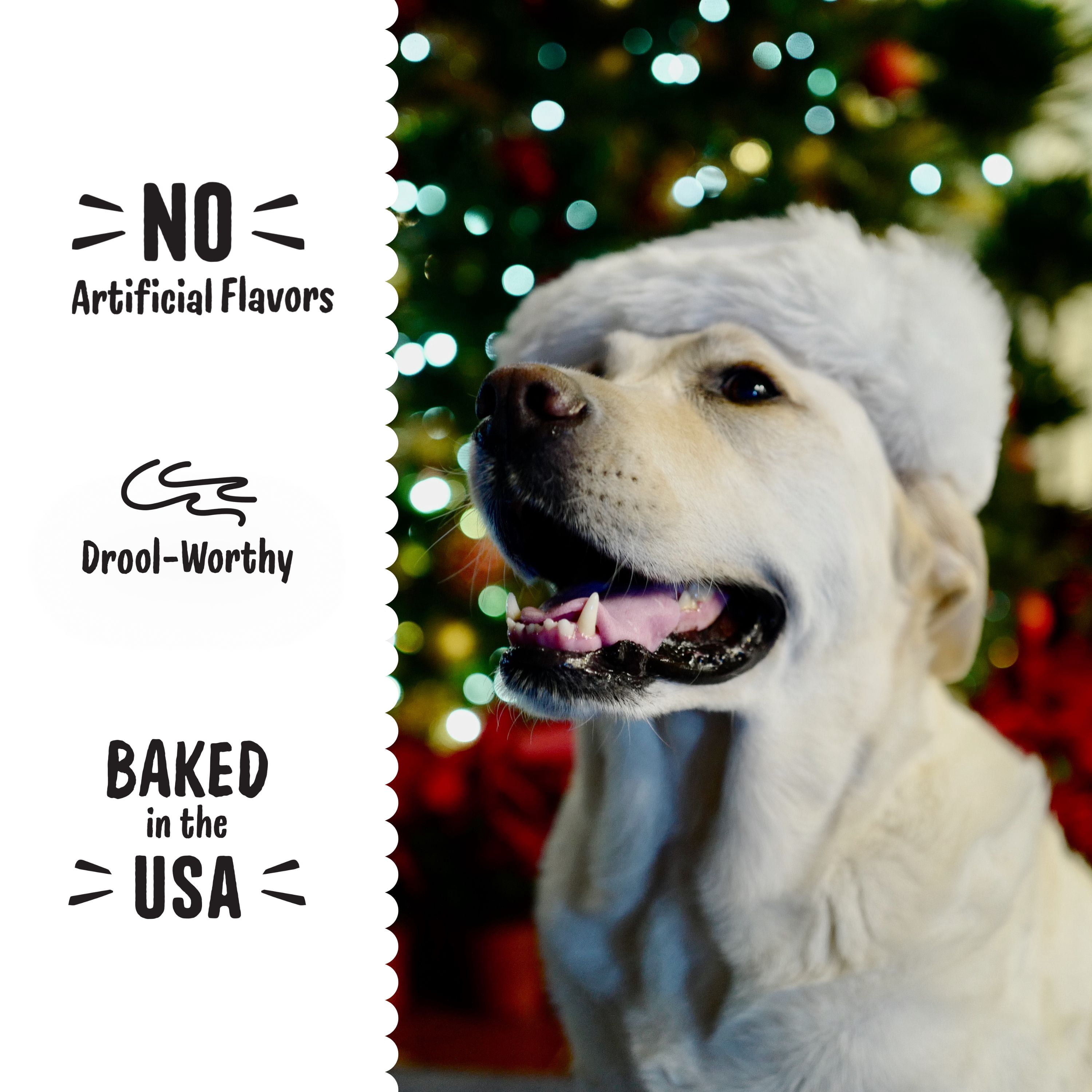 Three Dog Bakery Holiday Lick'n Crunch, Carob Cookie w/ Red Crème, Vanilla Flavored Filling, Premium Treats for Dogs, 13 Ounces Each