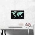 thumbnail image 2 of ARTCANVAS Teal Black World Map Canvas Art Print - Size: 18" x 12" (1.50" Deep), 2 of 9