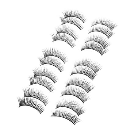 Unique Bargains Soft Natural False Eyelashes Fake Lashes Extension 10 Pairs