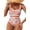 Pink-P1020, variant on Women's Bikini Sets Floral Print Whip Stitch 2 Piece Swimsuits High Waisted Scoop Bathing Suits