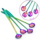 thumbnail image 3 of Flower Spoon Set of 4 PCS, 7" Flower Pattern Long Handle Spoon Stainless Steel (Rainbow), 3 of 4