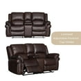 thumbnail image 6 of Pemberly Row 3-Piece Living Room Set Faux Leather Sofa Set in Brown, 6 of 7