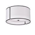 thumbnail image 1 of Dainolite NDR-153FH-BK-WH 3 Light Notched Drum Flush Mount, Matte Black White Shade & Diffuser, 1 of 1