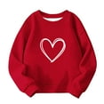 thumbnail image 3 of Posijego Valentine's Day Sweatshirt for Girls Boys Cute Crew Neck Long Sleeve Heart Graphic Pullover Sweatshirts, 3 of 5
