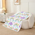 thumbnail image 2 of Kawaii Rainbow Throw Blanket,Cartoon Cute Clouds Dreamy Bed Blanket ,Colorful Love Heart Fleece Blanket,White Fuzzy Blanket,Twin Size (60 x 80 Inches), 2 of 6