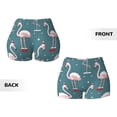 thumbnail image 5 of Picia Flamingo Printed Workout Shorts for Women Seamless Scrunch Butt Lifting High Waisted Yoga Gym Booty Running Moisture-wicking Short Pants-Small, 5 of 9