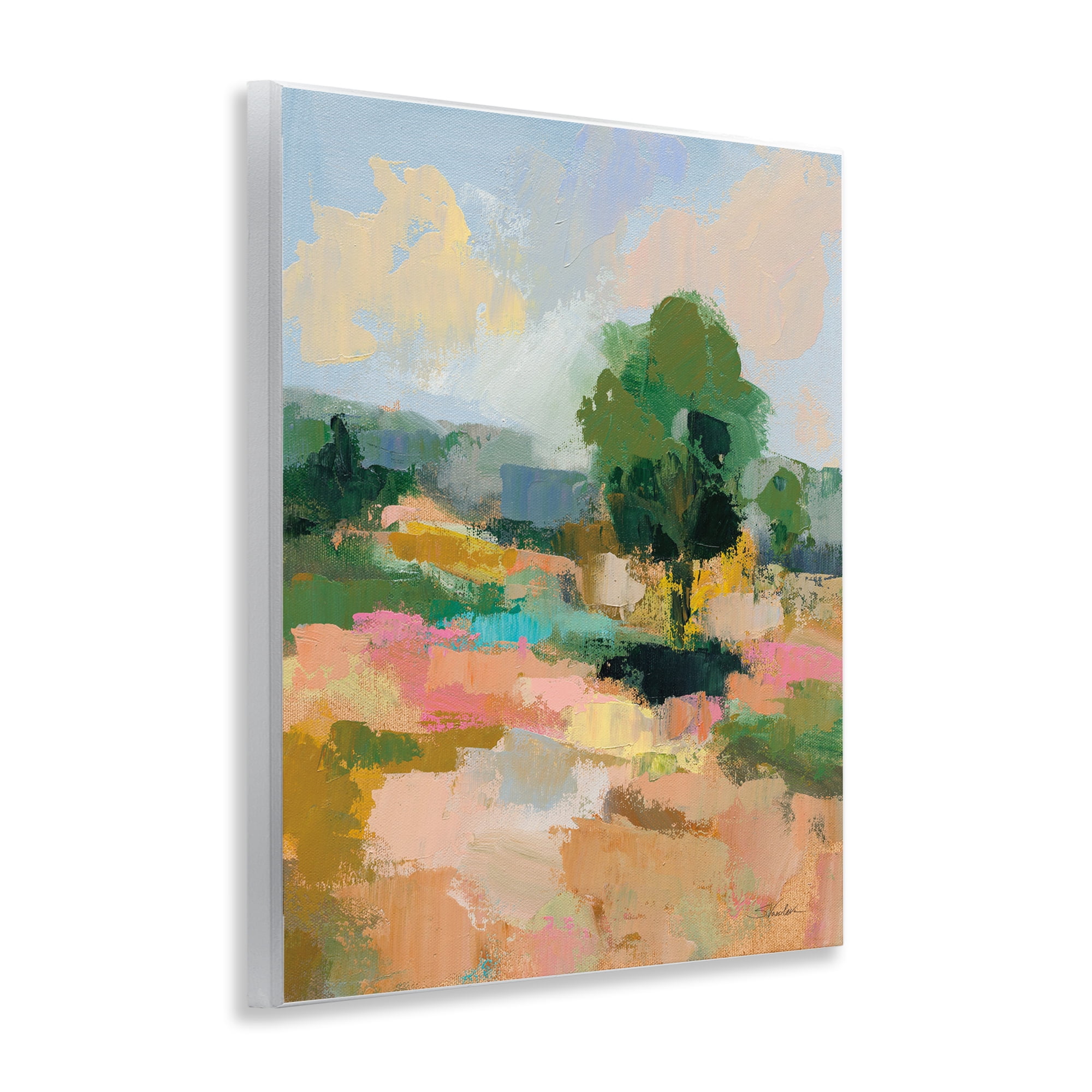 Stupell Industries Lone Tree Abstraction Landscape Painting Unframed Art Print Wall Art, 11 x 14