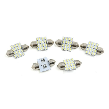 Car Auto Interior Dome - 6pcs White 16 LEDs 4014 SMD 31mm Auto Car Festoon Bulb Interior Dome Map Light