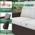 thumbnail image 7 of Sunmthink 7-Piece Patio Furniture Set, High Back Swivel Rocker Chairs with Thick Cushions, Wicker Rattan Outdoor Sectional Sofa with Fire Pit & Ottoman, Gray, 7 of 7
