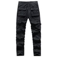 thumbnail image 3 of JXMVOJ Men's Casual Solid Color Cargo Zipper Pockets Full Length Pants, 3 of 7