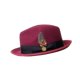 thumbnail image 5 of Sombrero Fedora, sombrero Trilby clásico para viajes, accesorio de disfraz, boda, fiesta, cosplay. Rojo, 5 of 9