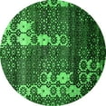 thumbnail image 1 of Ahgly Company Indoor Round Abstract Green Modern Area Rugs, 3' Round, 1 of 4