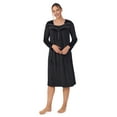 Aria Women's Knit Velour Long Sleeve Square Neck Nightgown with Pockets