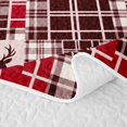 thumbnail image 5 of Manfei Farmhouse Deer Twin Quilt Set, Folk Buffalo Plaid Twin Coverlet Set, Tan White, Black Reversible, 2 Pieces, 1 Bedspread and 1 Pillowcase, 5 of 7