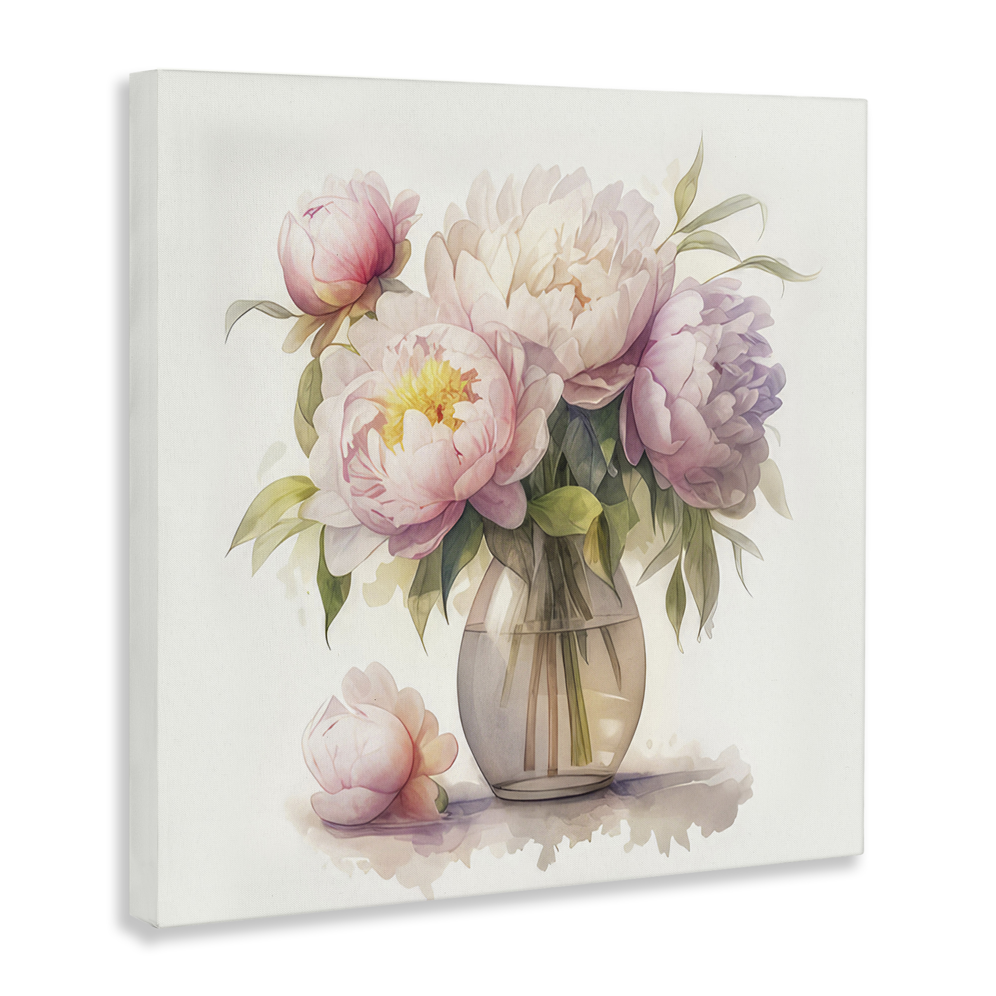 Stupell Industries Blush Peonies Vase Plants & Flowers Painting Wrapped Canvas Art Print Wall Art, 30 x 30
