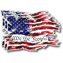 We The People American Flag Vinyl Car Decal Sticker Constitution Cars Trucks Vans Walls Laptop White 4 inches x 6 inches
