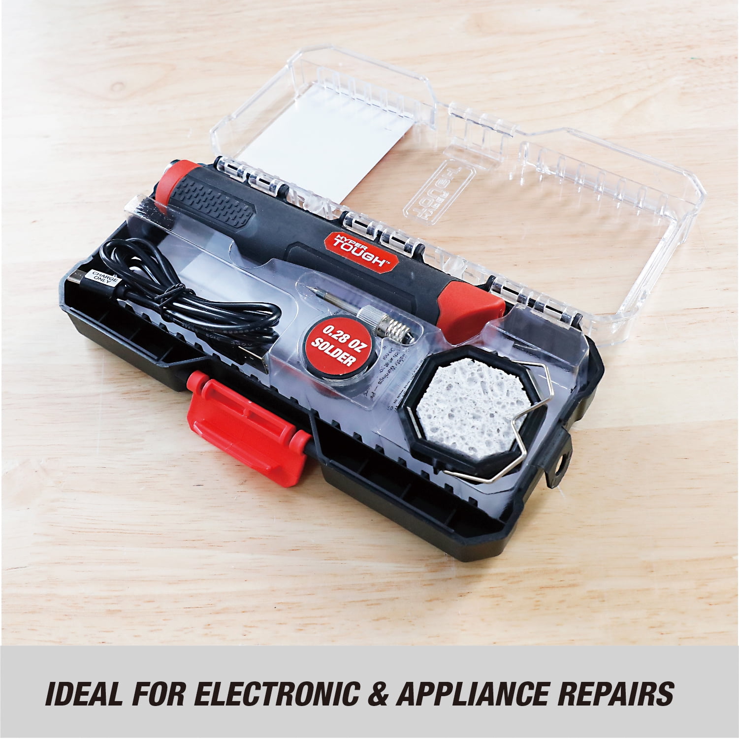 Hyper Tough Cordless Rechargeable Soldering Iron Kit in Click Fit Case