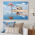 thumbnail image 2 of Designart "Oasis of Minimalism at Lakefront Cottage I" Oversized Landscapes Framed Wall Art - Coastal Blue Landscape Cottage Bedroom Framed Canvas Wall Art, 2 of 7