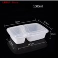 thumbnail image 1 of 5/10/20pcs Lunch Box 3 Compartment Food Storages With Lids Disposable Leak Proof Bento Box Storage Kitchen Accessories 2 grid white 20pcs, 1 of 6