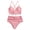 Pink, variant on DOPI Women Sexy Scalloped Lace-up Ruched Tankini Swimsuit Swimsuit Beachwear