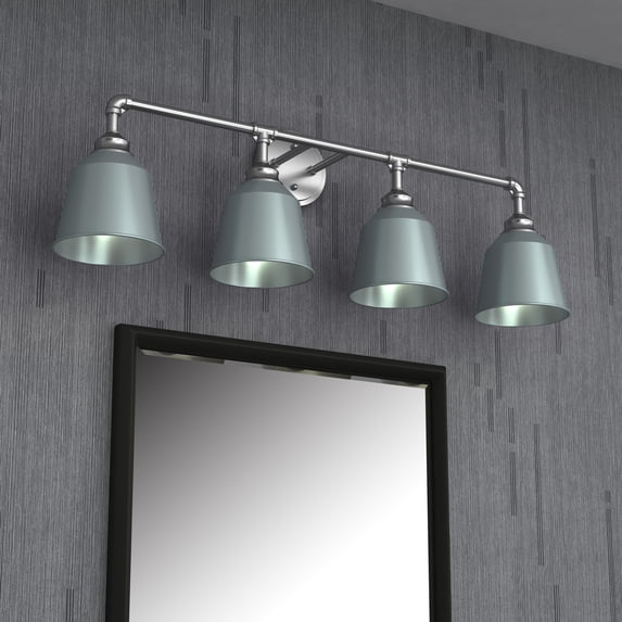 Vanity Art 4-Lights Wall Sconce Lighting Vintage Industrial Indoor and Outdoor Light Fixture Wall Mount Lamp Bath Sconce for Farmhouse, Bedroom, Bathroom Vanity, Living Room BA220-4SN-BL