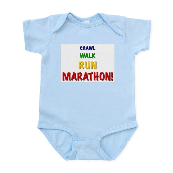 CafePress - Crawl Walk Run Marathon! Infant Creeper - Baby Light Bodysuit, Size Newborn - 24 Months