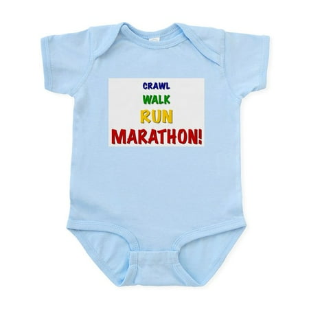 

CafePress - Crawl Walk Run Marathon! Infant Creeper - Baby Light Bodysuit Size Newborn - 24 Months