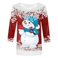 thumbnail image 4 of JINMGG Christmas Tops for Women, Womens Tops Long Sleeve Women's Fashion Printed Loose T-Shirt 3/4 Sleeves Blouse Round Neck Casual Tops, 4 of 4