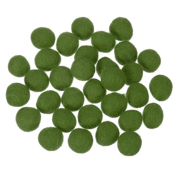 Uxcell 30 Pcs Wool Felt Balls Beads, 0.6 Inch Felt Pom Poms for Crafts, Handmade Pompoms Bulk Small Bead for Nursery Handicrafts and DIY Art Decoration, Dark Green