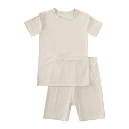 

KI-8jcuD 6-9 Month Boy Pajamas Toddler Kids Baby Boy Girl Solid Pullover Short Sleeve Sweatshirt T Shirt Crewneck Tops Shorts Set Clothes New Baby Boy Clothes Jogging Suit Boys Baby Boy Clothe Littl