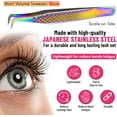 thumbnail image 3 of 90 Degree Fiber Tip Eyelash Tweezers Professional Stainless Steel Precision Tool for Classic Curl and Extra Curl Lashes with Non Slip Diamond Handle Rainbow Colors 1 PCS, 3 of 4