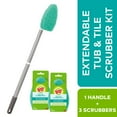thumbnail image 4 of (3 pack) Scotch-Brite Extendable Tub & Tile Scrubber Kit, 1 Handle and 3 Non-Scratch Scrubber Pads, 4 of 10