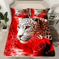 thumbnail image 2 of Castle Fairy Female Men Women Animal Cheetah 4pcs Bed Sheets,Floral Rose Leopard King Sheets,Jungle Wildlife Super Cozy Sheet Set,Breathable Home Decor, 2 of 7
