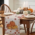 thumbnail image 3 of ERUNPONLY Orange Yellow Pumpkin Fall Table Runner - 108 Inch Long Thanksgiving Maple Leaf Checked Cotton Linen Blended Dress Scarves Farmhouse Table Runner for Kitchen Dining, Coffee Table, 13"x108", 3 of 8