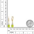 thumbnail image 6 of Gem Stone King 18K Yellow Gold Plated Silver Yellow Lemon Quartz and White Lab Grown Diamond Dangle Earrings for Women (3.87 Cttw, Oval 9X7MM), 6 of 6